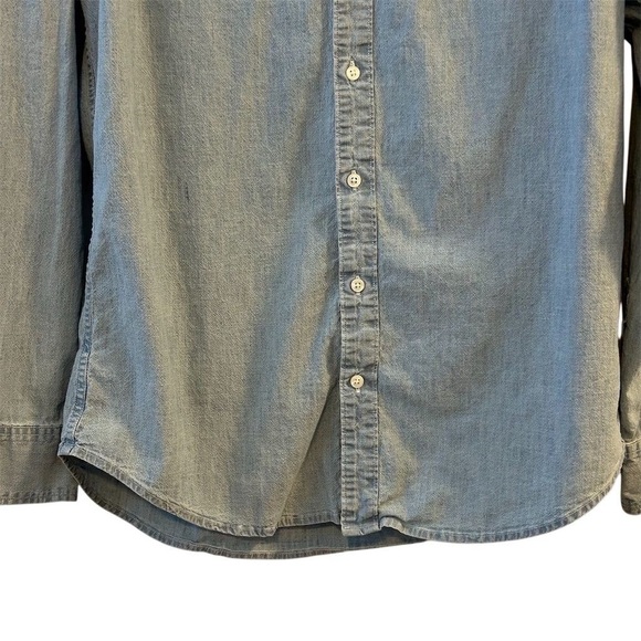 J.Crew Men's Denim Shirt M tall Blue Long Sleeve Button-Up Classic Fit - Picture 5 of 12